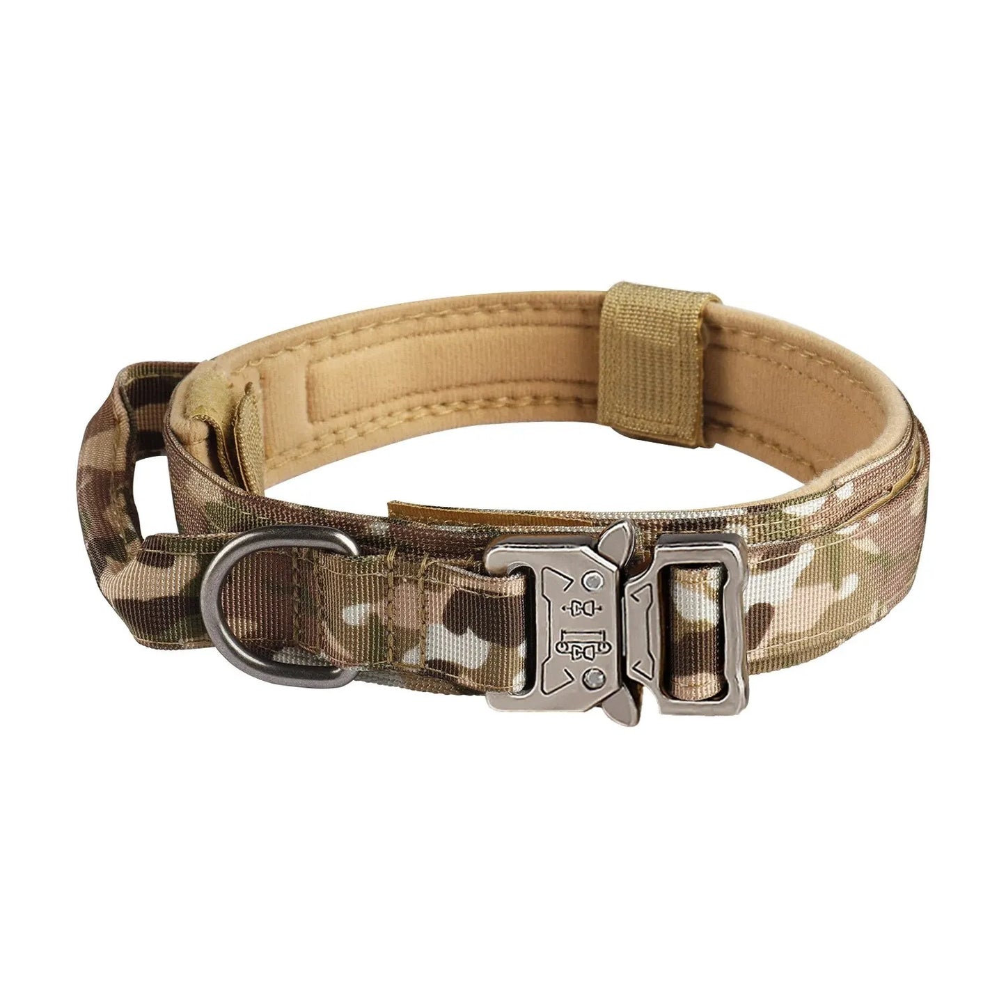 Outdoor Tactical Dog Collar with Metal Buckle - Breathable Nylon Training Collar for Medium & Large Dogs